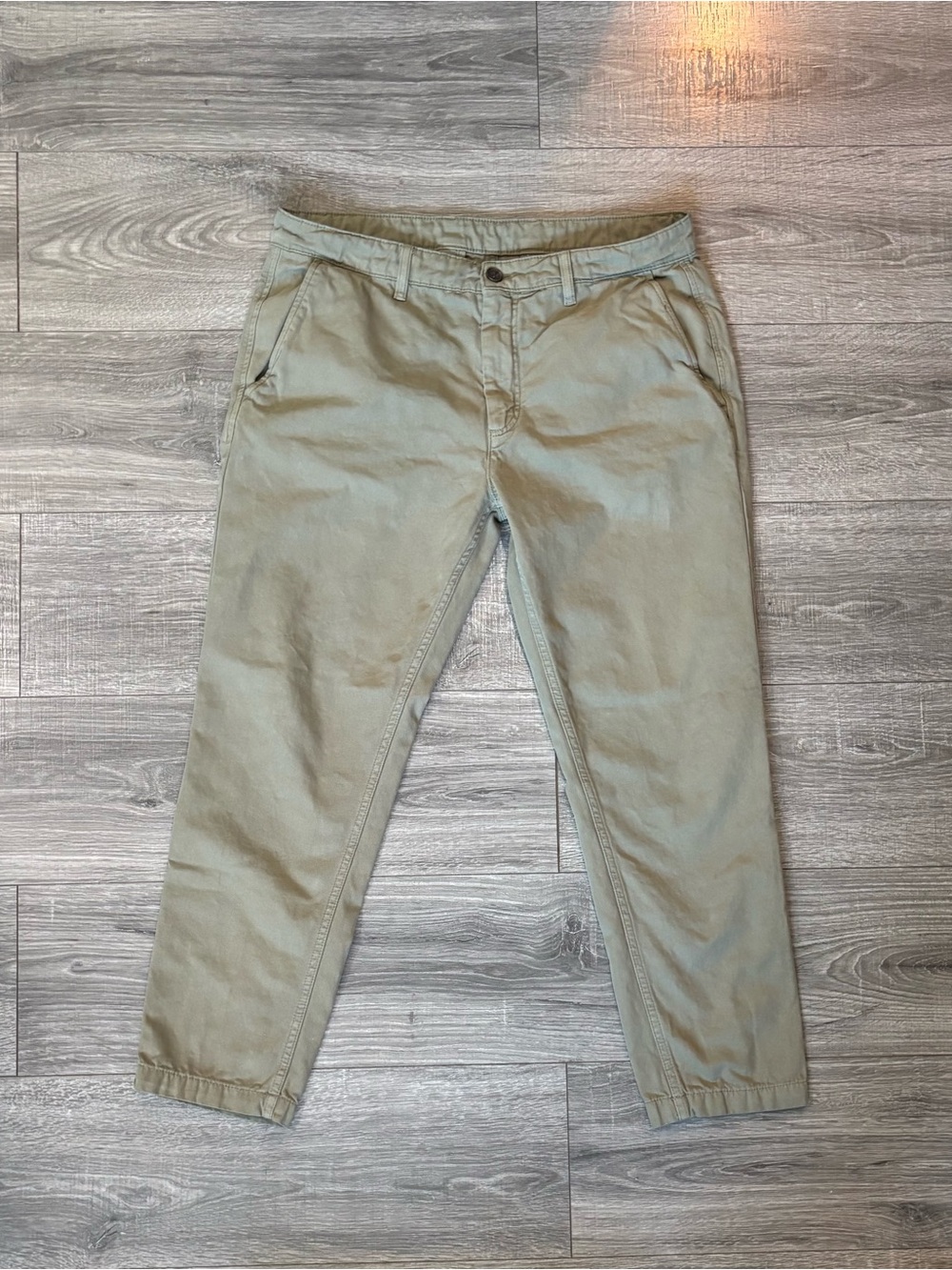 Zara sage green ankle trousers size 8 minimalist casual pants